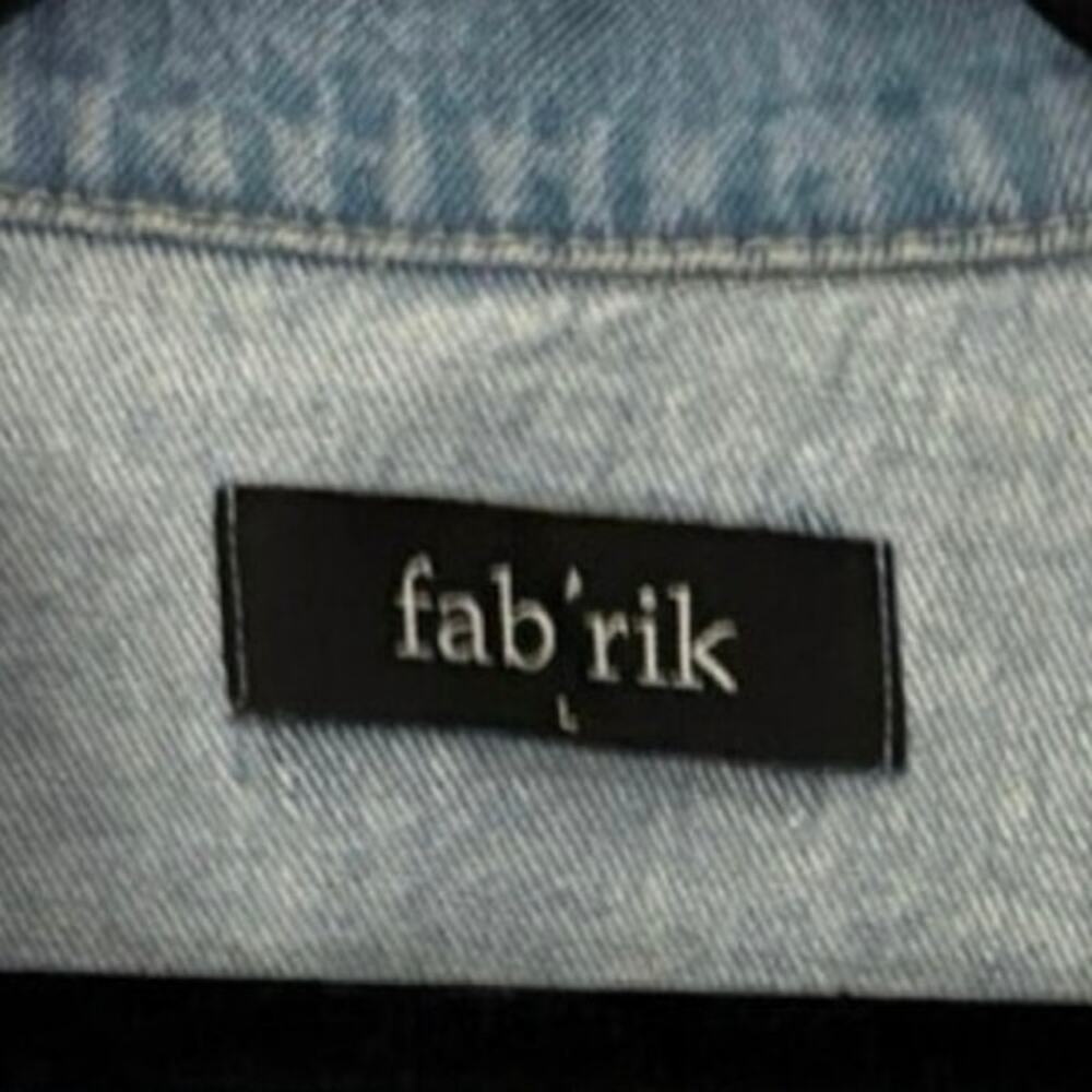 Fab’rik Denim Jean Jacket L Rhinestone Fringe Western Country Festival Sparkly - Picture 5 of 11